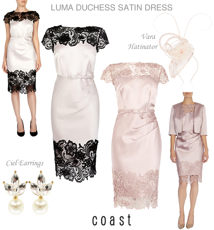 Pink Satin and Black Lace Dresses Coast Occasion Outfits