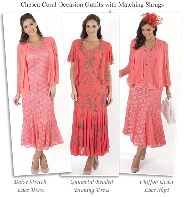 Chesca Mother of the Bride Coral Pink Summer Wedding Outfits
