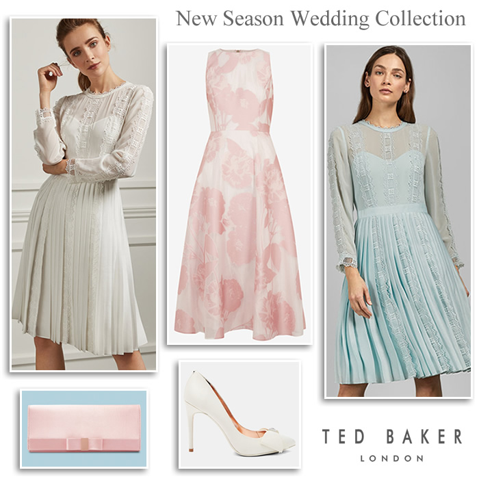 Ted Baker occasionwear Dresses 2019 spring summer wedding outfits in pale pink blue ivory